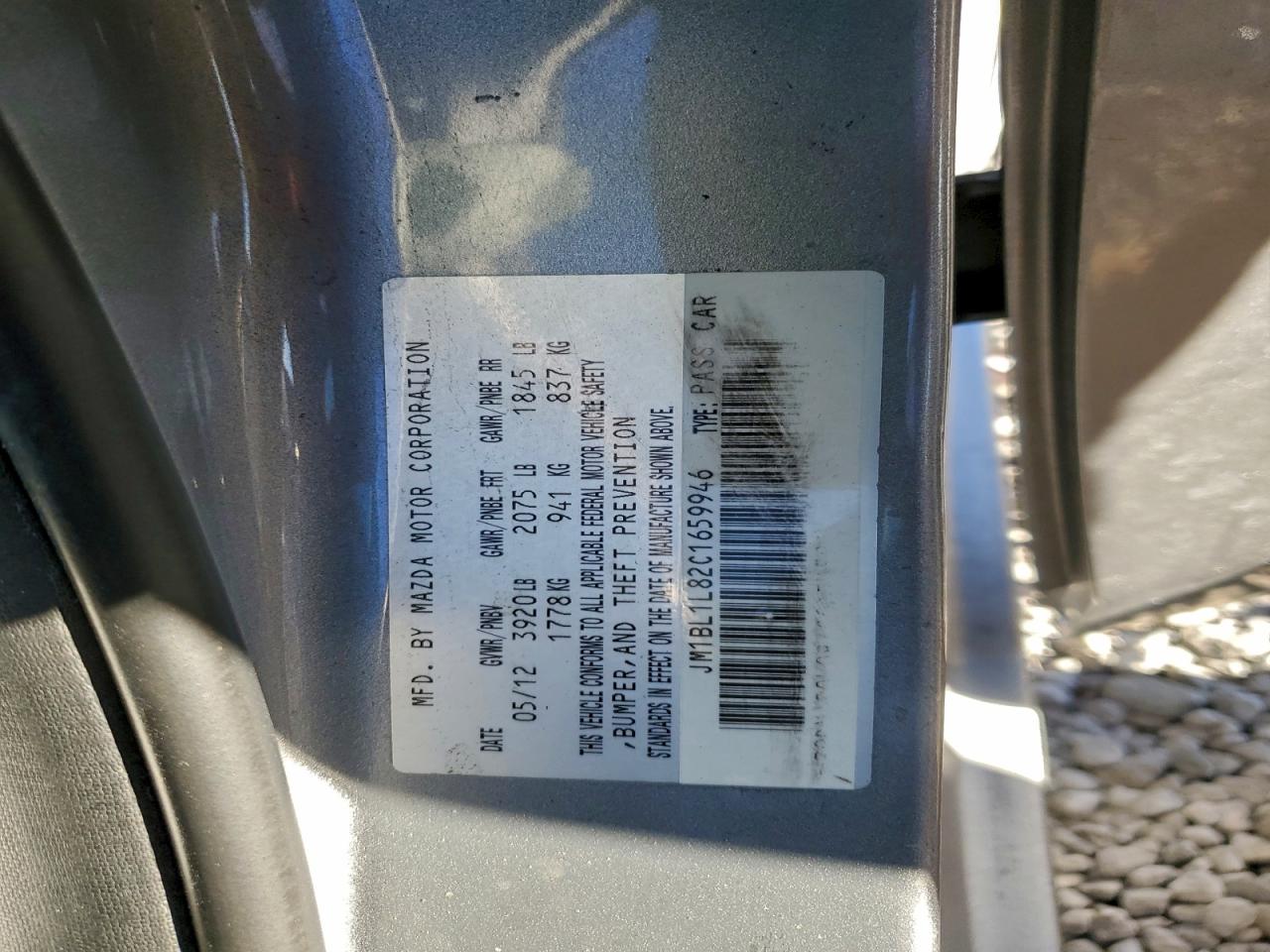 2012 Mazda 3 I VIN: JM1BL1L82C1659946 Lot: 94513975