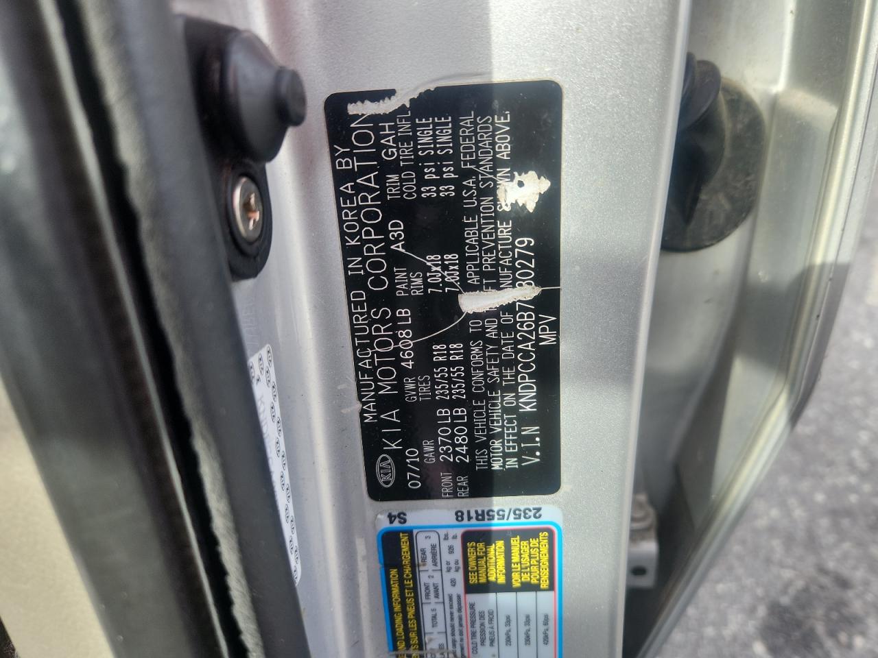 2011 Kia Sportage Ex VIN: KNDPCCA26B7030279 Lot: 91670655