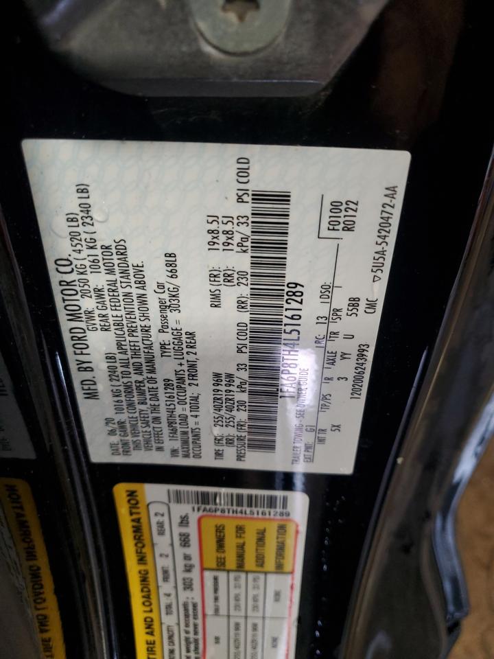 2020 Ford Mustang VIN: 1FA6P8TH4L5161289 Lot: 93926615