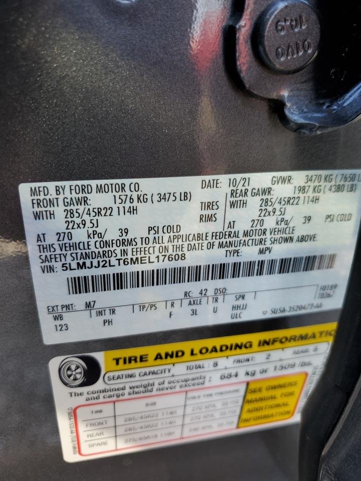 2021 Lincoln Navigator Reserve VIN: 5LMJJ2LT6MEL17608 Lot: 92817285