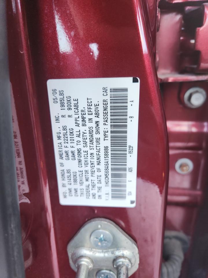 2006 Honda Accord Ex VIN: 1HGCM56846A158986 Lot: 93048955