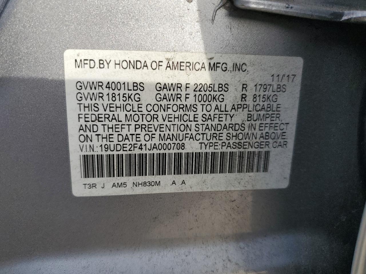 2018 Acura Ilx Special Edition VIN: 19UDE2F41JA000708 Lot: 91608595