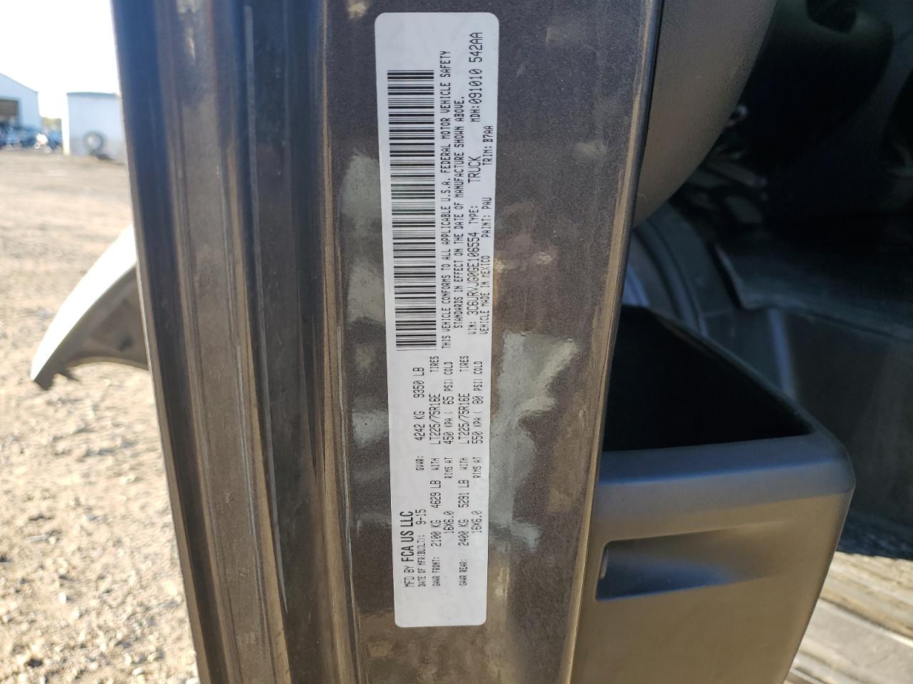 2016 Ram Promaster 3500 Delivery Van VIN: 3C6URVJG0GE106554 Lot: 91259715