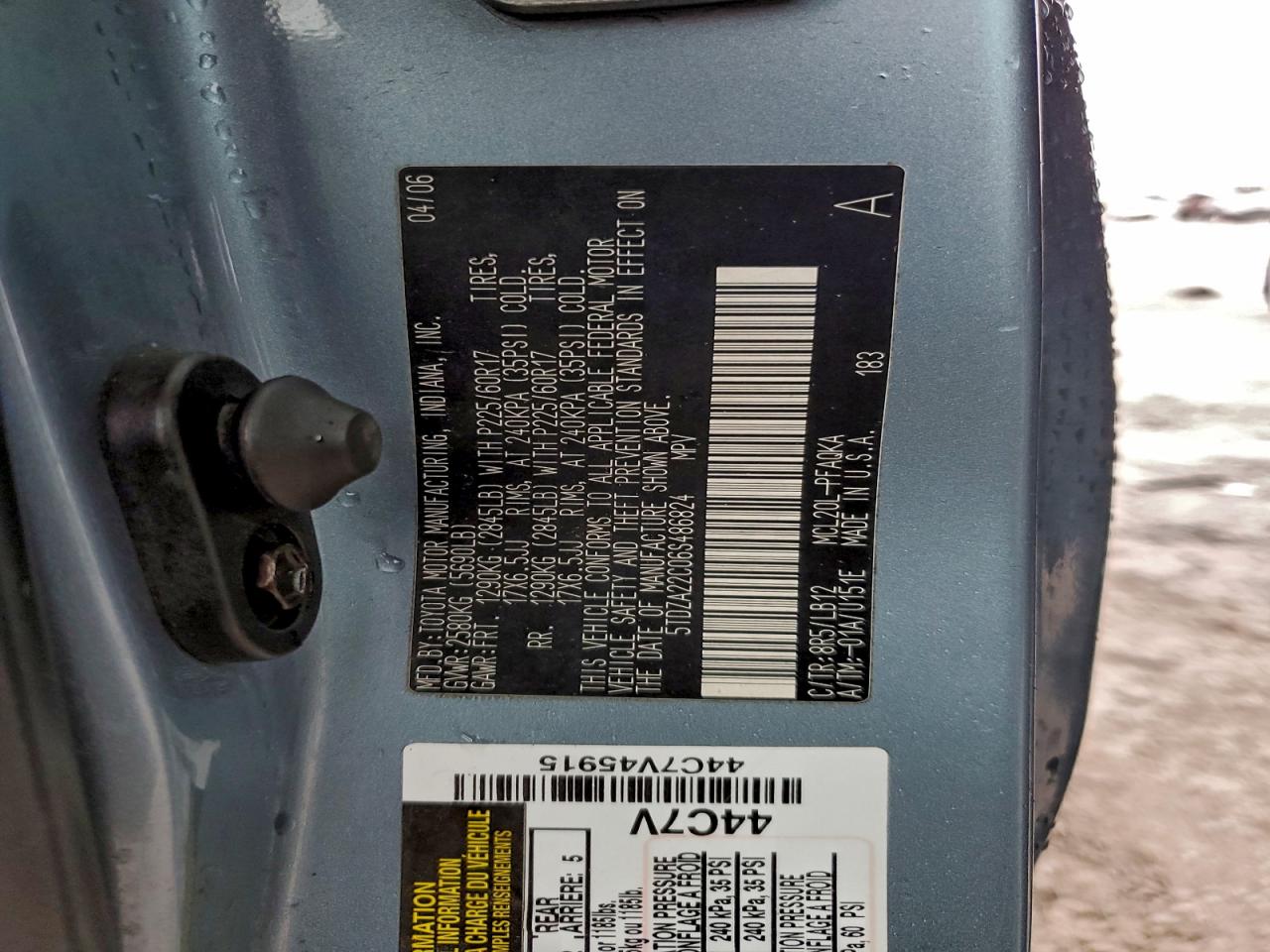 2006 Toyota Sienna Xle VIN: 5TDZA22C06S486824 Lot: 94372855