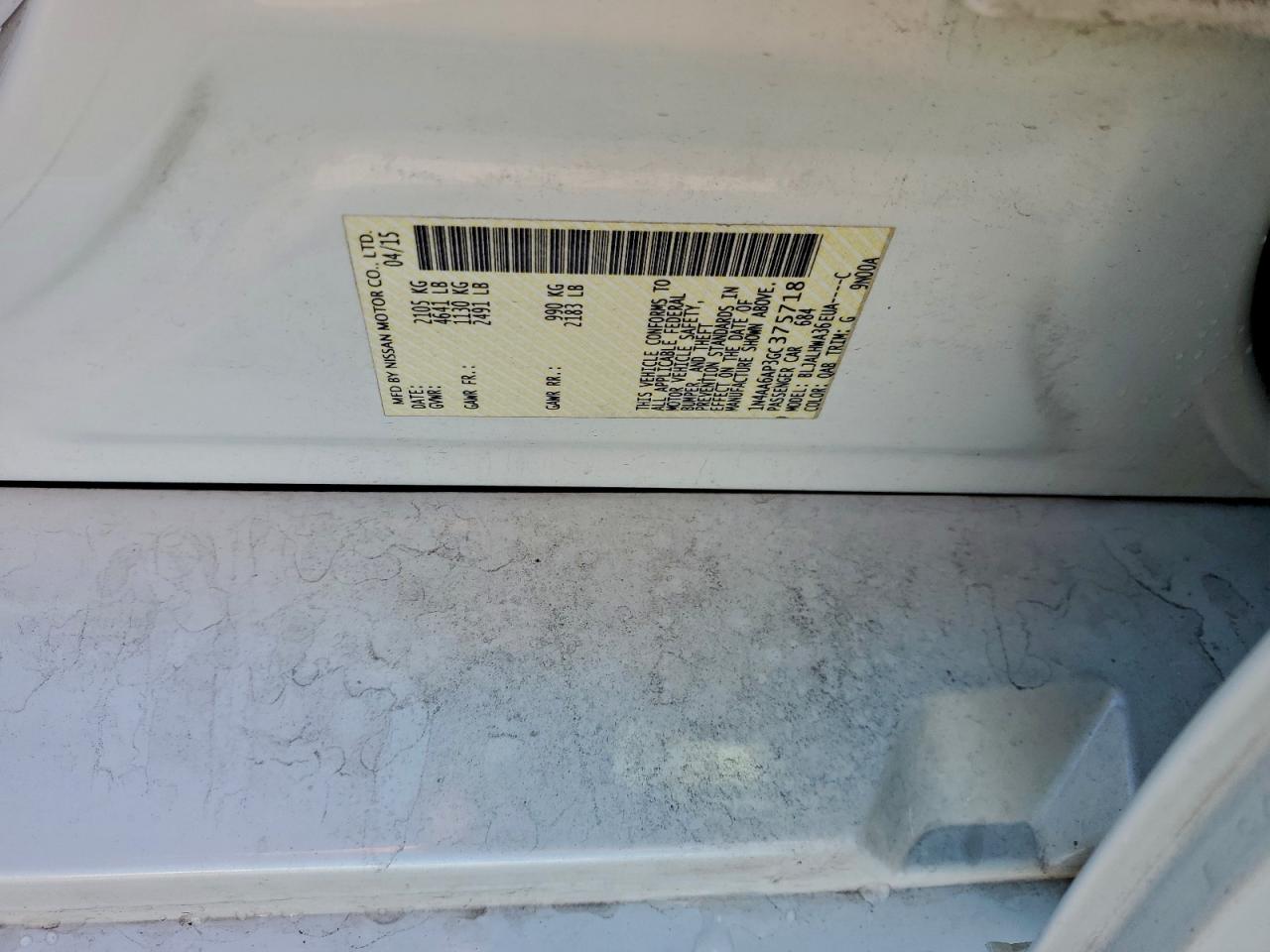 2016 Nissan Maxima 3.5S VIN: 1N4AA6AP3GC375718 Lot: 94532445