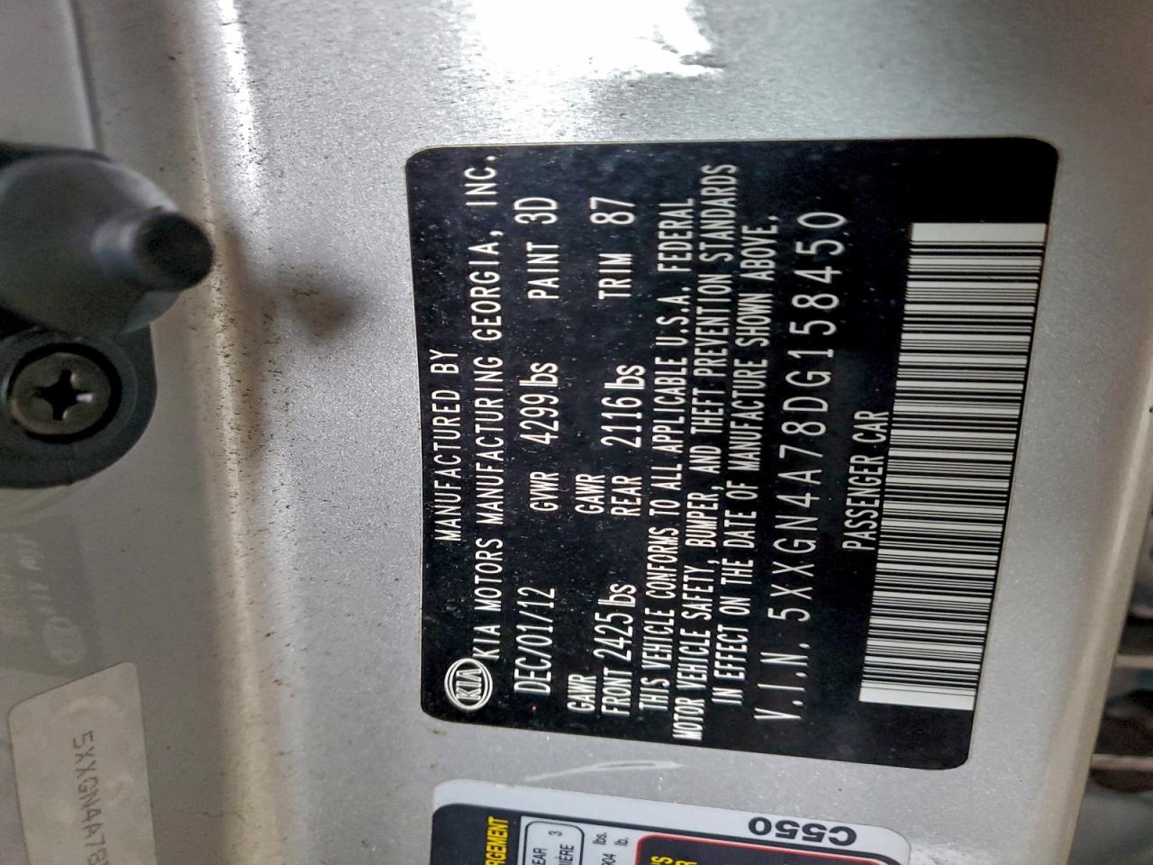 2013 Kia Optima Ex VIN: 5XXGN4A78DG158450 Lot: 94154395