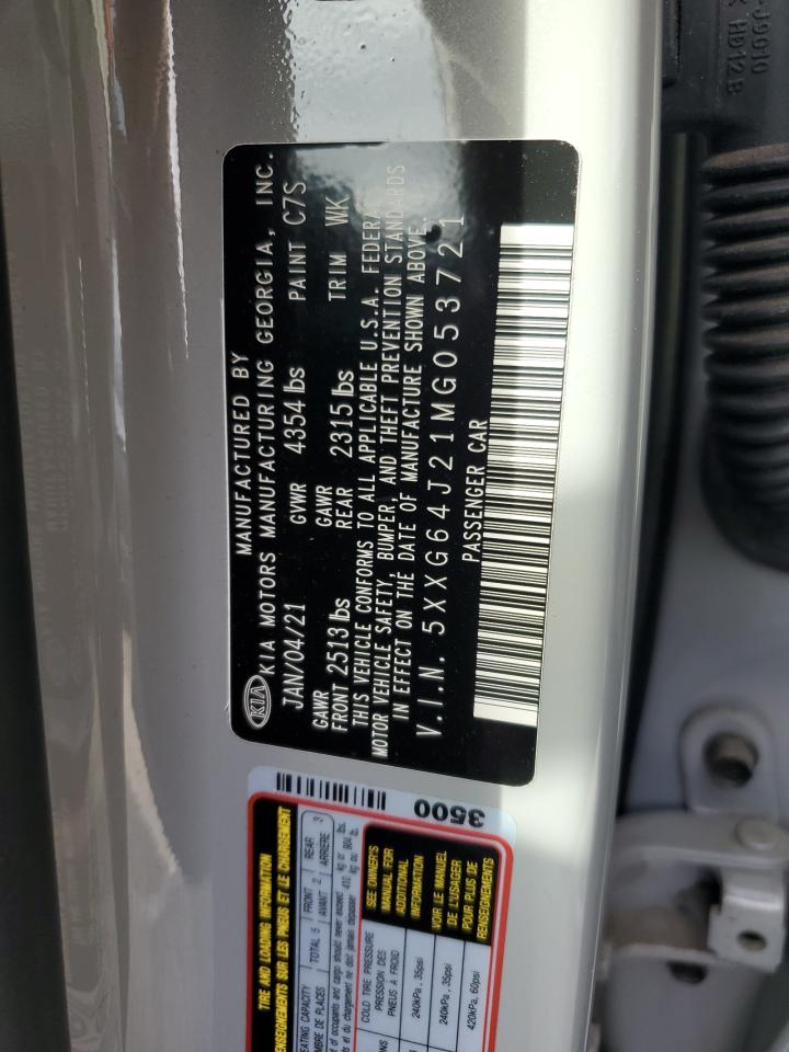 2021 Kia K5 Gt Line VIN: 5XXG64J21MG053721 Lot: 93009185