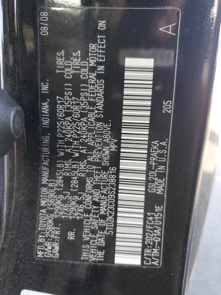 2009 Toyota Sienna Ce VIN: 5TDZK23C09S238816 Lot: 91096425