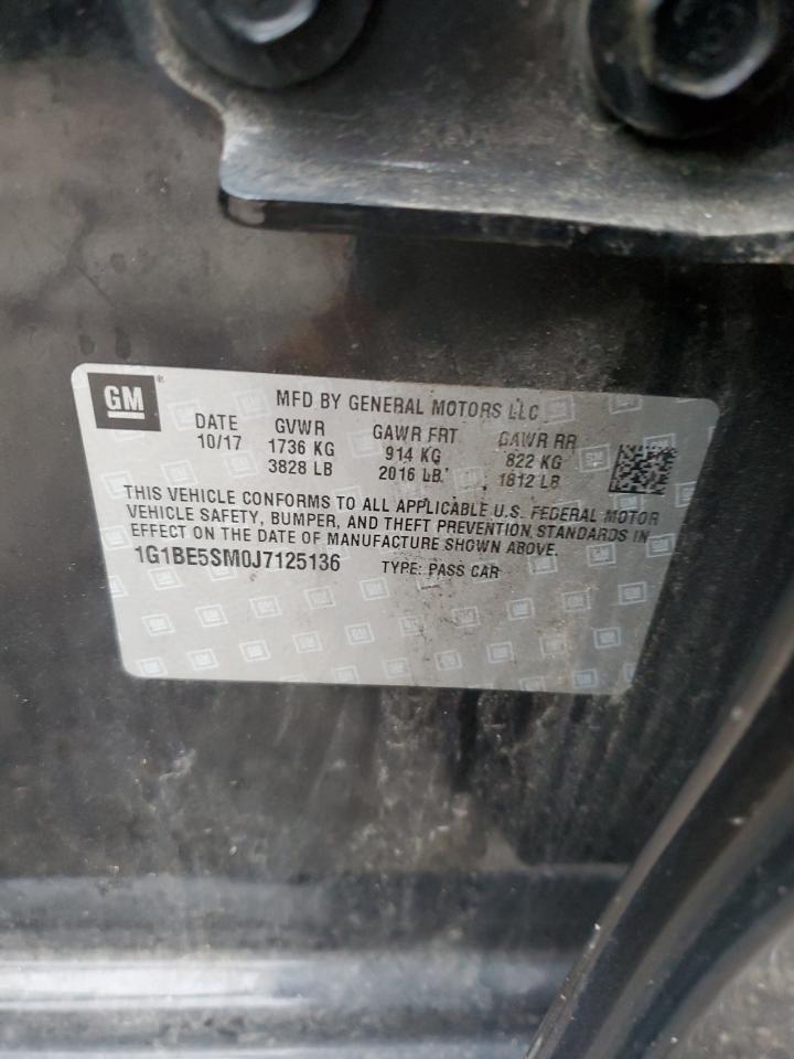 2018 Chevrolet Cruze Lt VIN: 1G1BE5SM0J7125136 Lot: 93653855