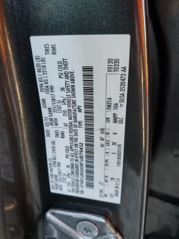 2015 Ford Escape Se VIN: 1FMCU0GX9FUB79432 Lot: 92672625