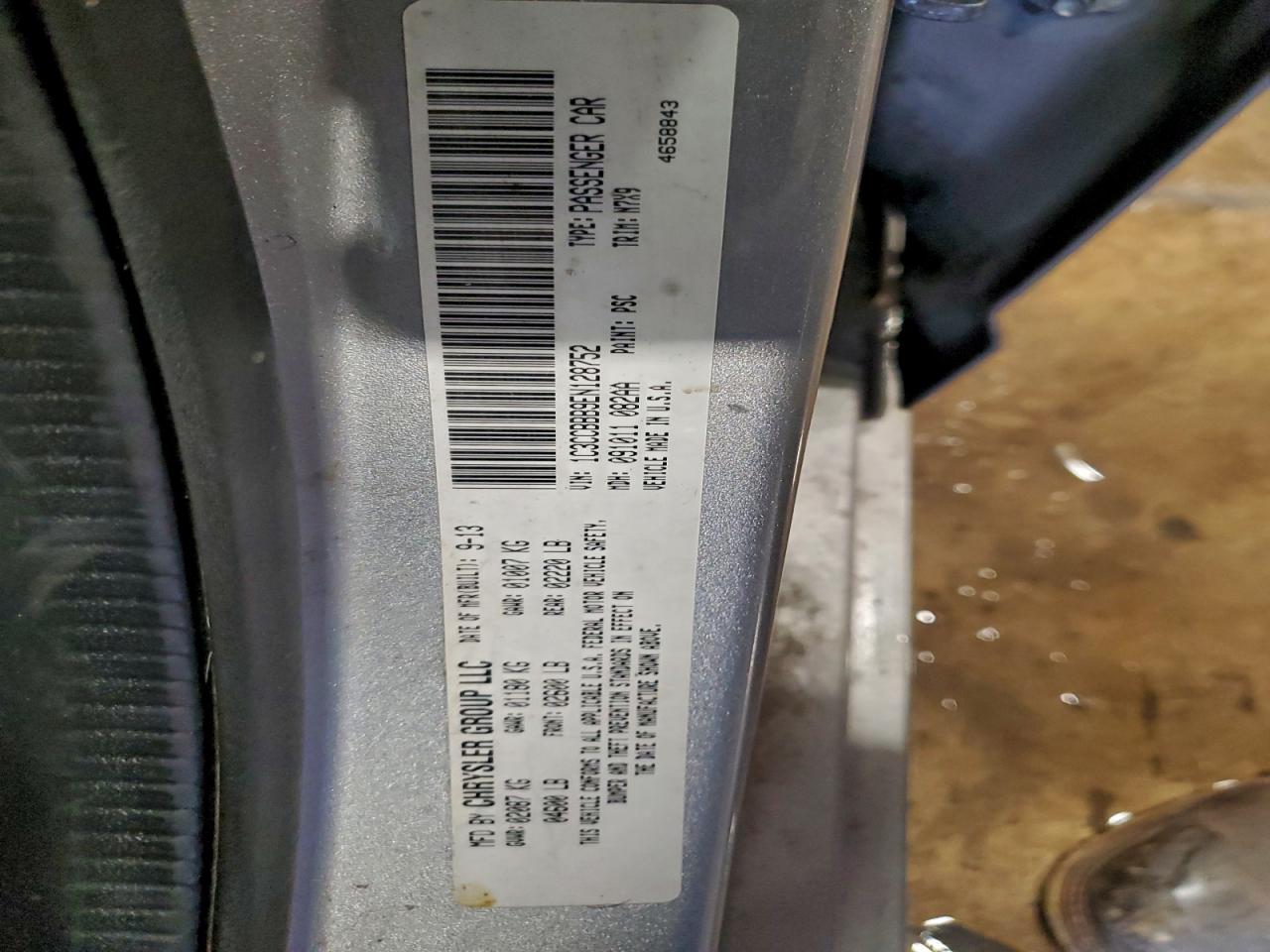 2014 Chrysler 200 Touring VIN: 1C3CCBBB9EN128752 Lot: 93418985