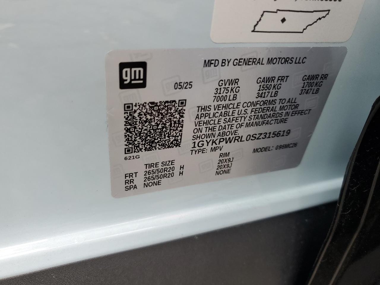 2025 Cadillac Lyriq Sport VIN: 1GYKPWRL0SZ315619 Lot: 91477175