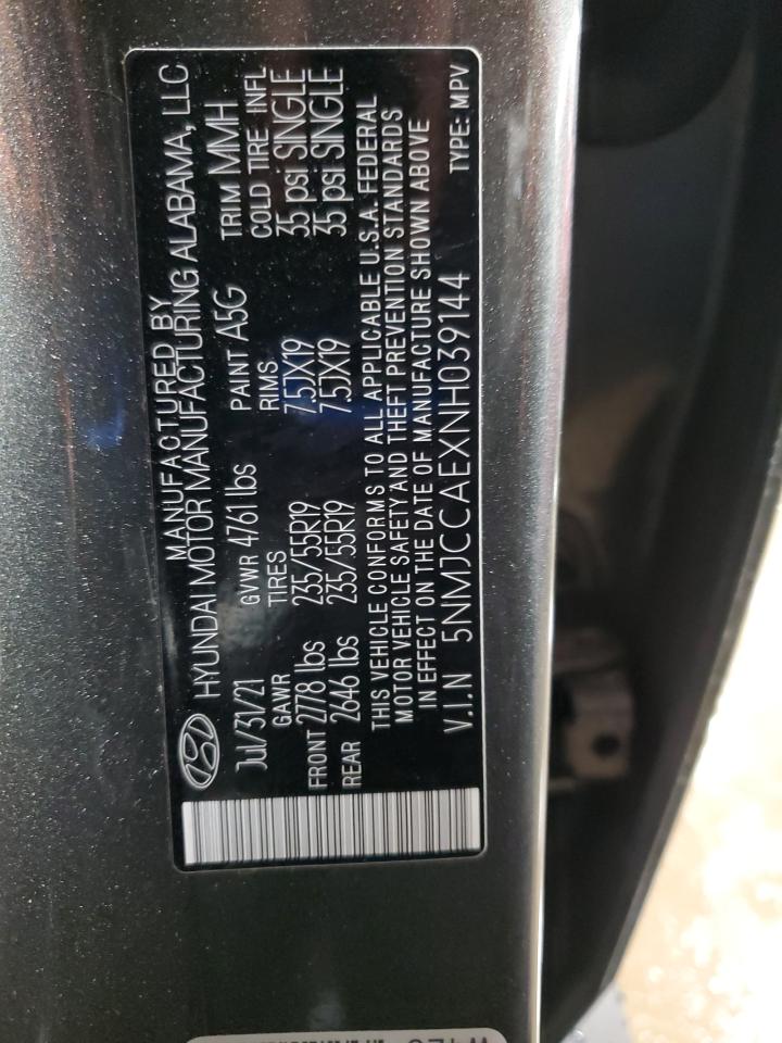 2022 Hyundai Tucson Sel VIN: 5NMJCCAEXNH039144 Lot: 92873255