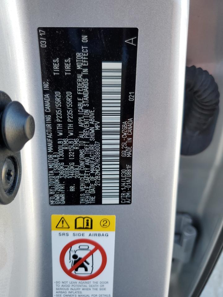 2017 Lexus Rx 350 Base VIN: 2T2BZMCA7HC089007 Lot: 92847475