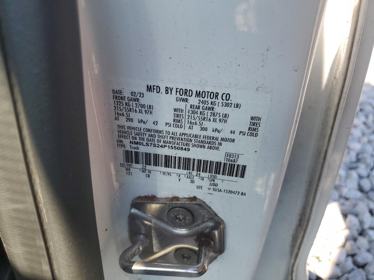 2023 Ford Transit Connect Xl VIN: NM0LS7S24P1550849 Lot: 93446345