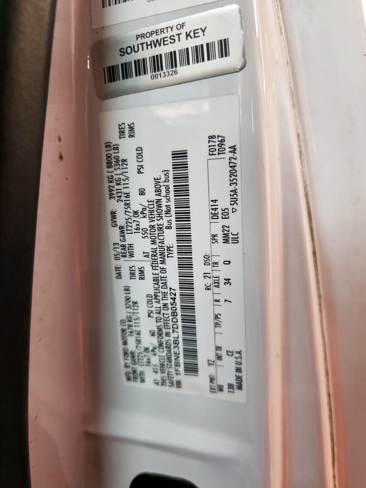 2013 Ford Econoline E350 Super Duty Wagon VIN: 1FBNE3BL7DDB05427 Lot: 92705745