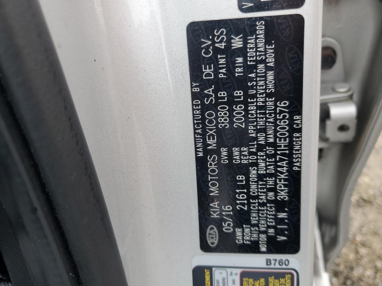 2017 Kia Forte Lx VIN: 3KPFK4A71HE006576 Lot: 93498525