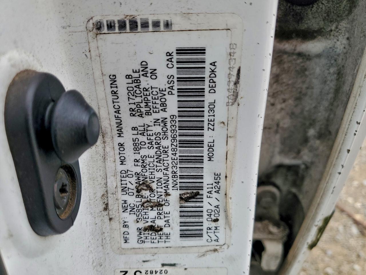 2008 Toyota Corolla Ce VIN: 1NXBR32E48Z969339 Lot: 93461855