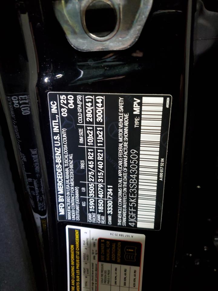 2025 Mercedes-Benz Gls 450 4Matic VIN: 4JGFF5KE3SB430509 Lot: 92196065