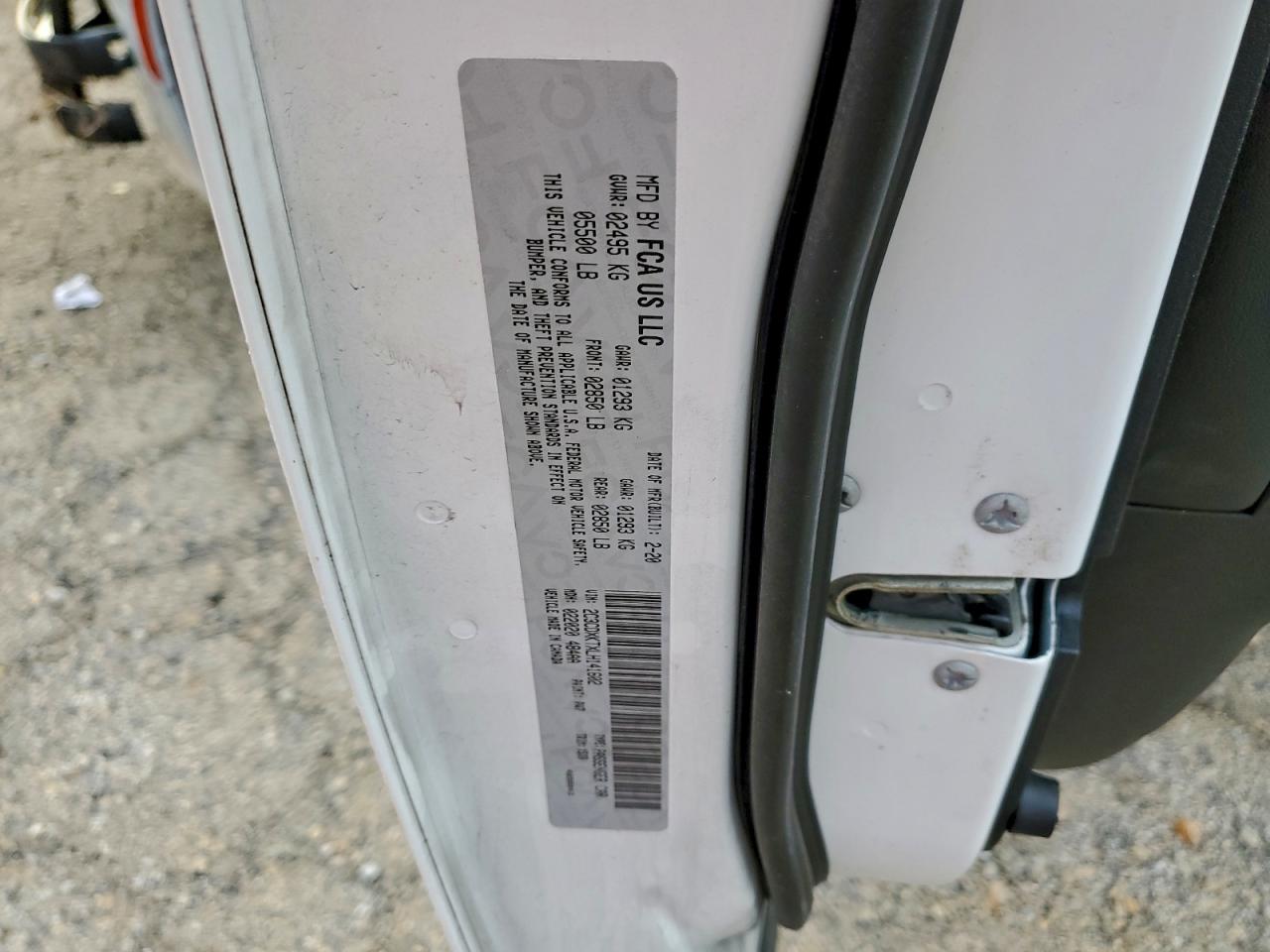 2020 Dodge Charger Police VIN: 2C3CDXKTXLH141602 Lot: 93942955