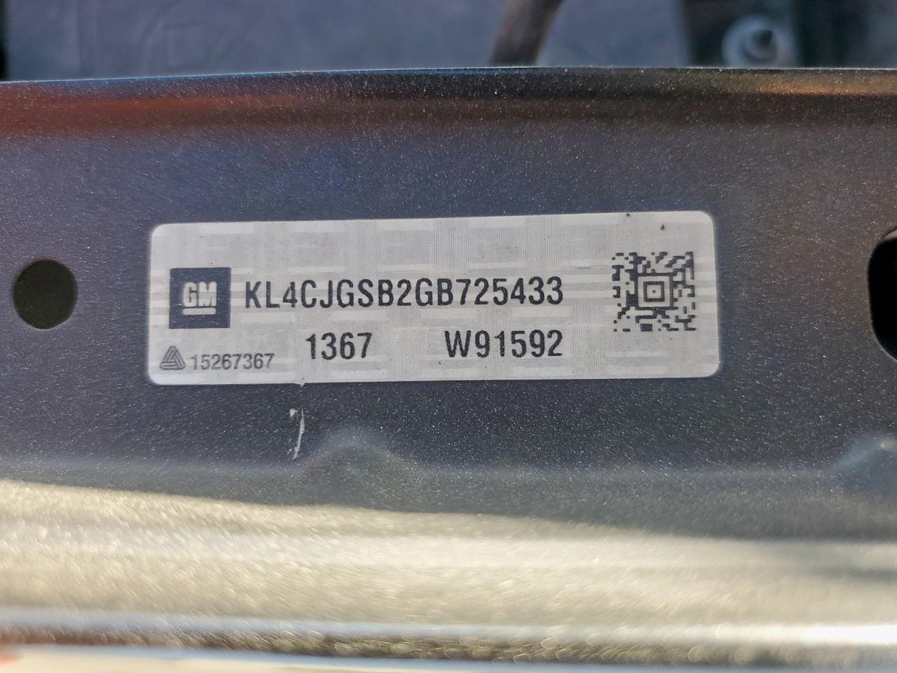 2016 Buick Encore VIN: KL4CJGSB2GB725433 Lot: 91826535