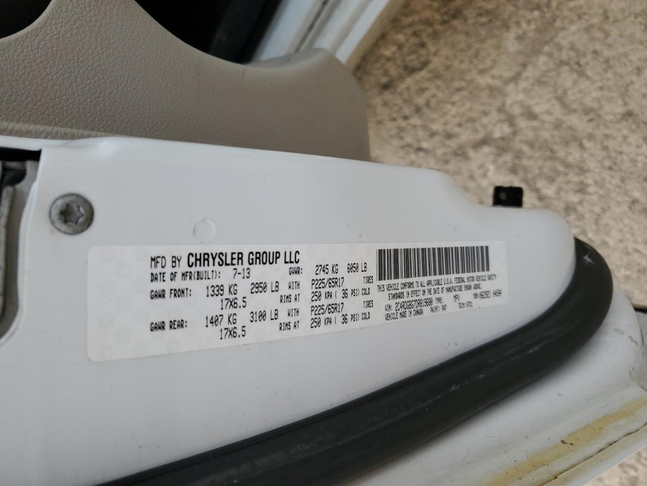 2013 Dodge Grand Caravan Se VIN: 2C4RDGBG7DR819680 Lot: 92802865