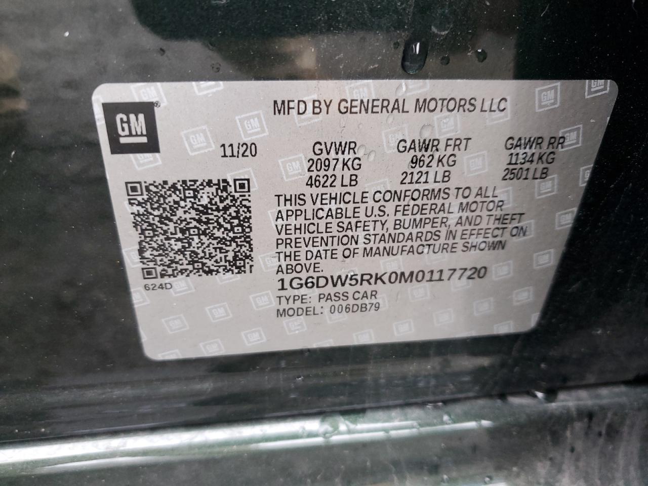 2021 Cadillac Ct5 Luxury VIN: 1G6DW5RK0M0117720 Lot: 91461995