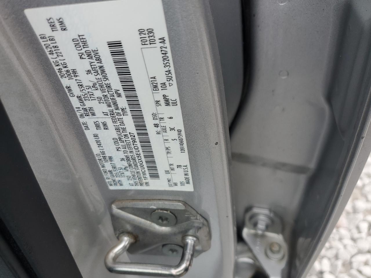 2014 Ford Escape Se VIN: 1FMCU0GX5EUD79027 Lot: 93298325