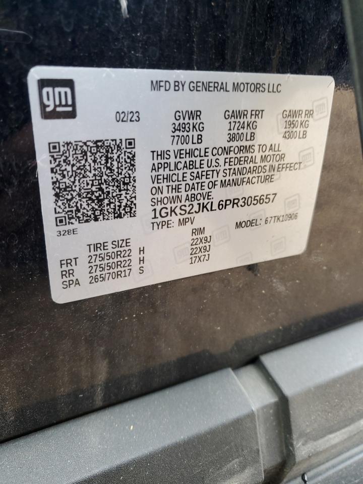 2023 GMC Yukon Xl Denali VIN: 1GKS2JKL6PR305657 Lot: 90925835