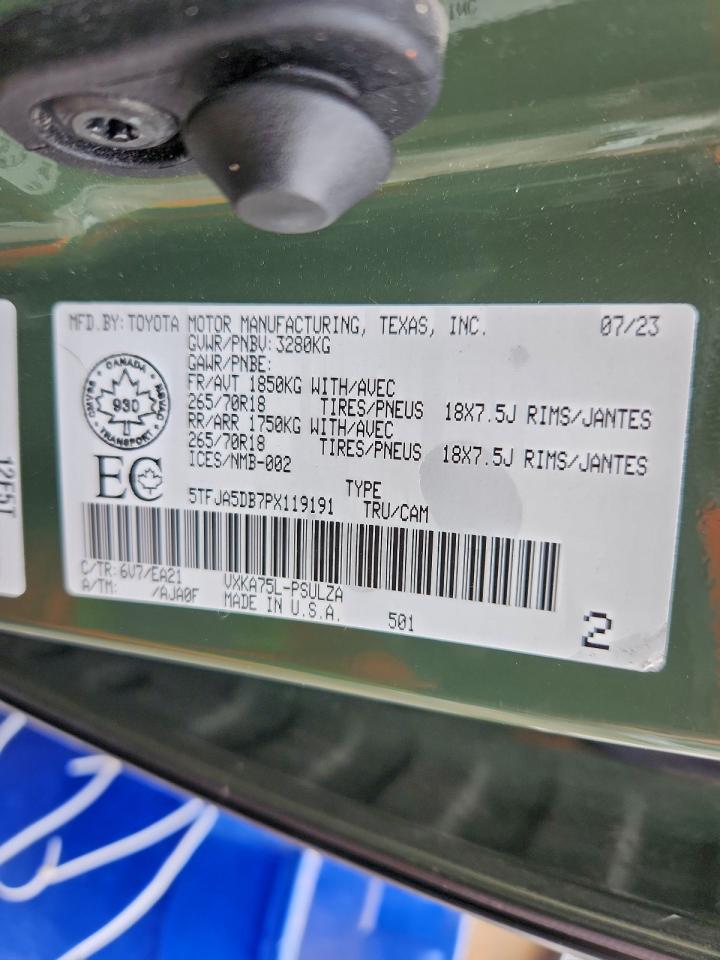 2023 Toyota Tundra Crewmax Limited VIN: 5TFJA5DB7PX119191 Lot: 94541675