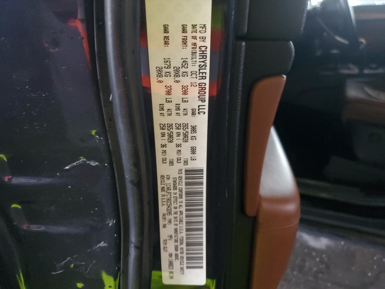 2013 Jeep Grand Cherokee Overland VIN: 1C4RJFCT0DC543205 Lot: 92934735