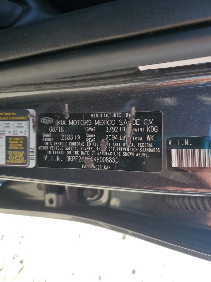 2019 Kia Forte Fe VIN: 3KPF24AD3KE008830 Lot: 91410995