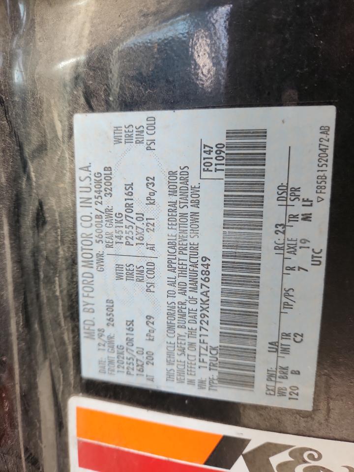 1999 Ford F150 VIN: 1FTZF1729XKA76849 Lot: 93308275