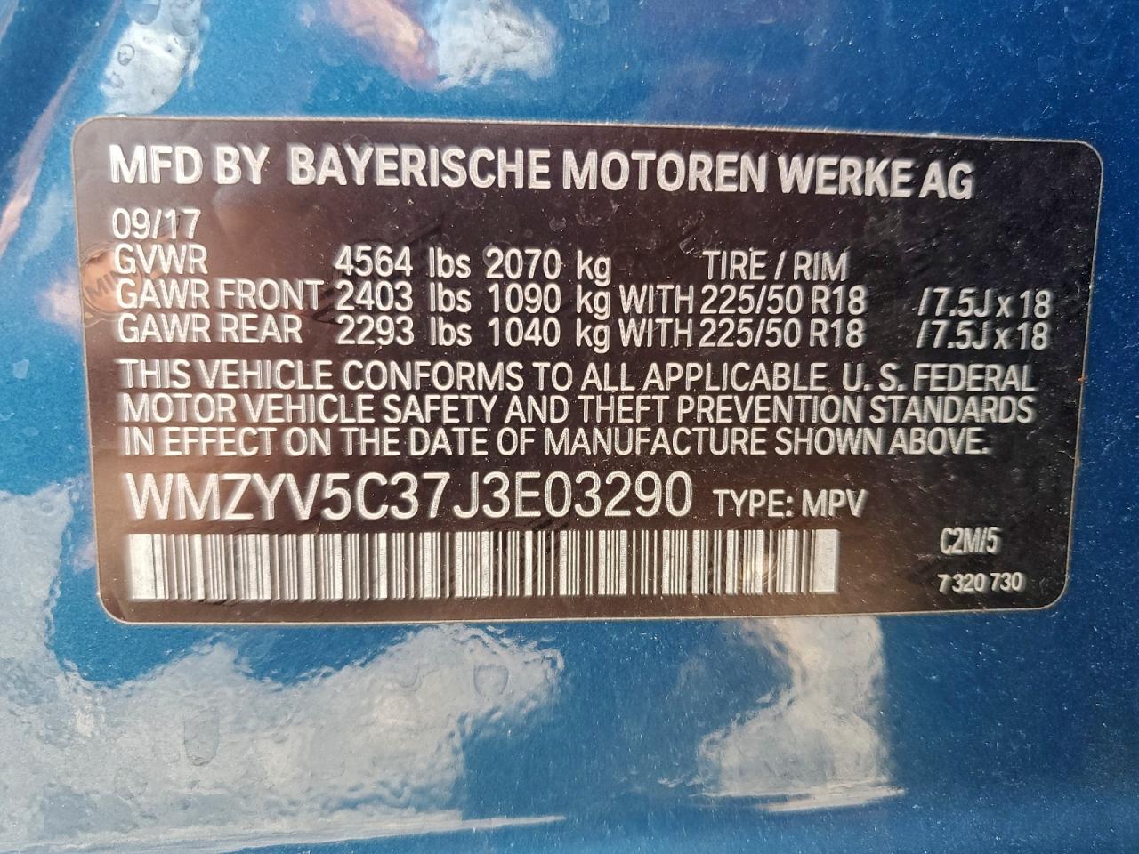 2018 Mini Cooper Countryman All4 VIN: WMZYV5C37J3E03290 Lot: 94134025