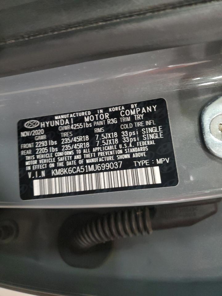 2021 Hyundai Kona Night VIN: KM8K6CA51MU699037 Lot: 93698285