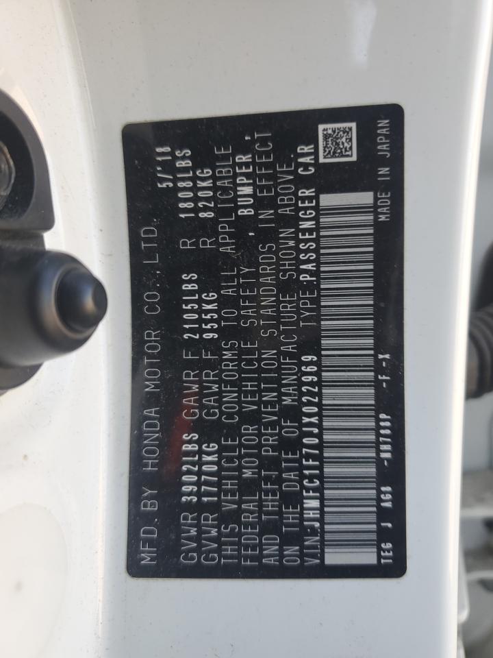 2018 Honda Civic Exl VIN: JHMFC1F70JX022969 Lot: 91897785