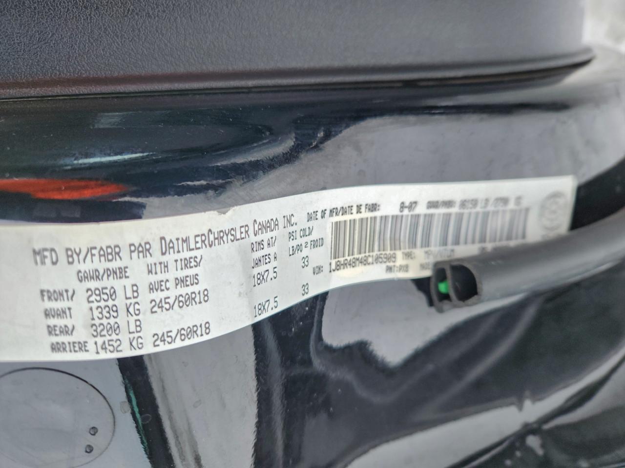 2008 Jeep Grand Cherokee Laredo VIN: 1J8HR48M48C105909 Lot: 94375185