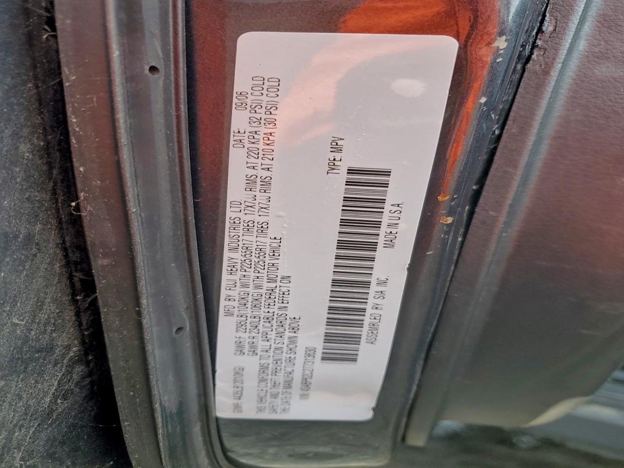 2007 Subaru Outback Outback 2.5I Limited VIN: 4S4BP62C277313630 Lot: 93381305