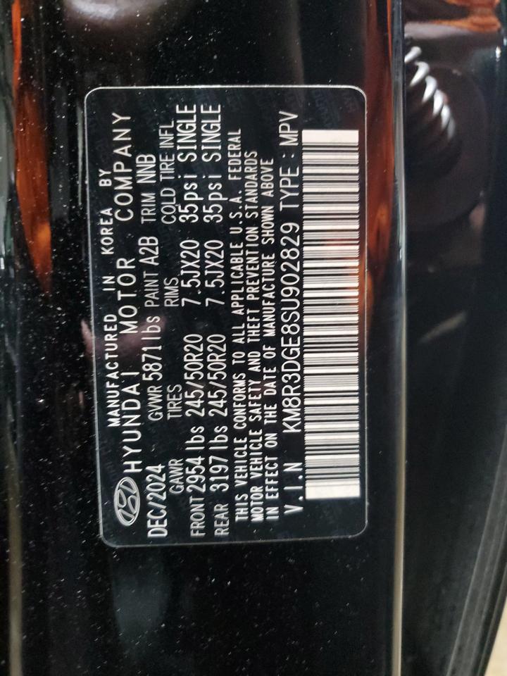 2025 Hyundai Palisade Xrt VIN: KM8R3DGE8SU902829 Lot: 91615695