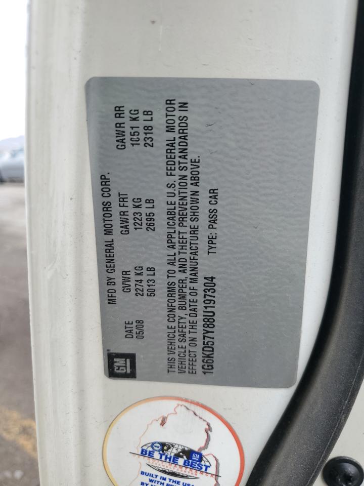 2008 Cadillac Dts VIN: 1G6KD57Y88U197304 Lot: 92685175