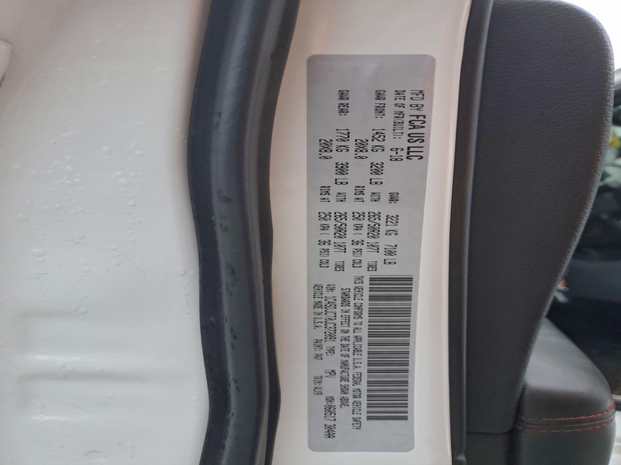 2018 Dodge Durango R/T VIN: 1C4SDJCT0JC372091 Lot: 93000225