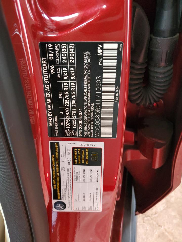 2020 Mercedes-Benz Glc 300 VIN: WDC0G8DB0LF710503 Lot: 93413345