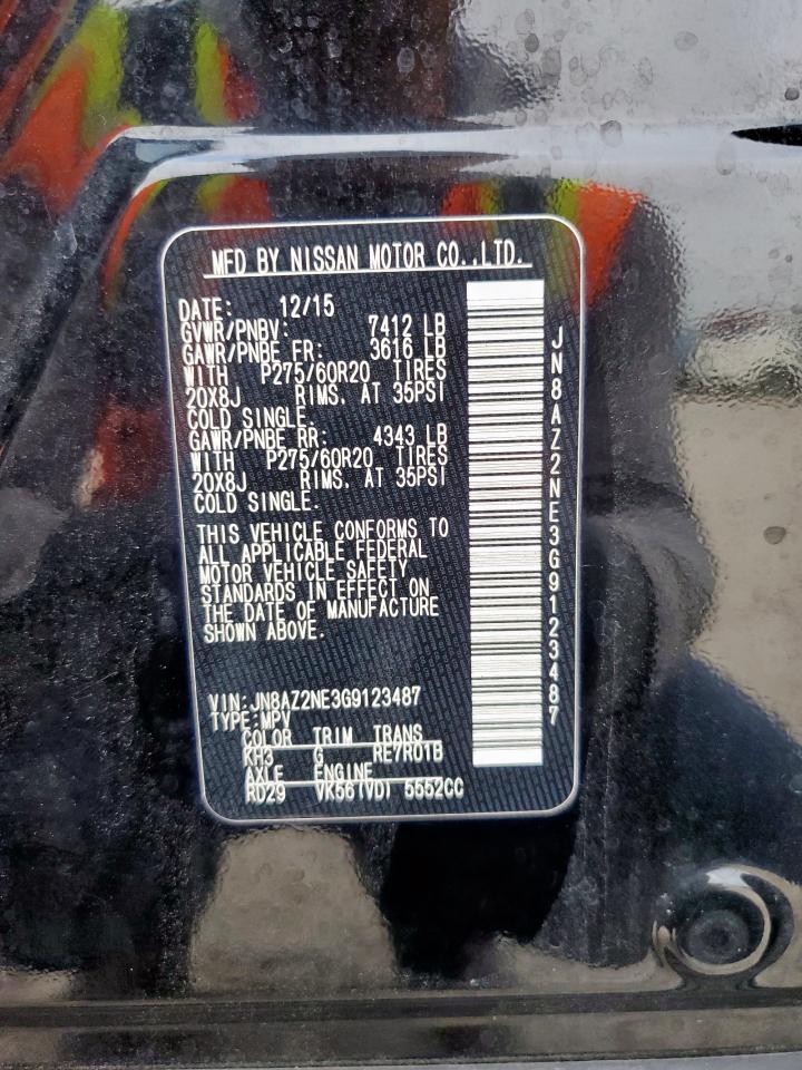 2016 Infiniti Qx80 VIN: JN8AZ2NE3G9123487 Lot: 93260615