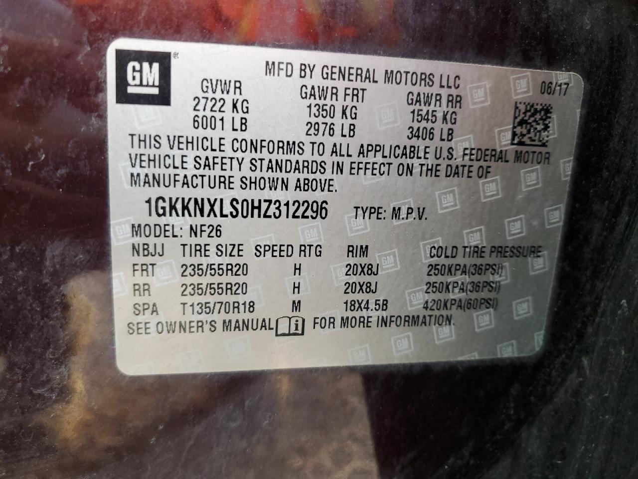 2017 GMC Acadia Denali VIN: 1GKKNXLS0HZ312296 Lot: 92871925