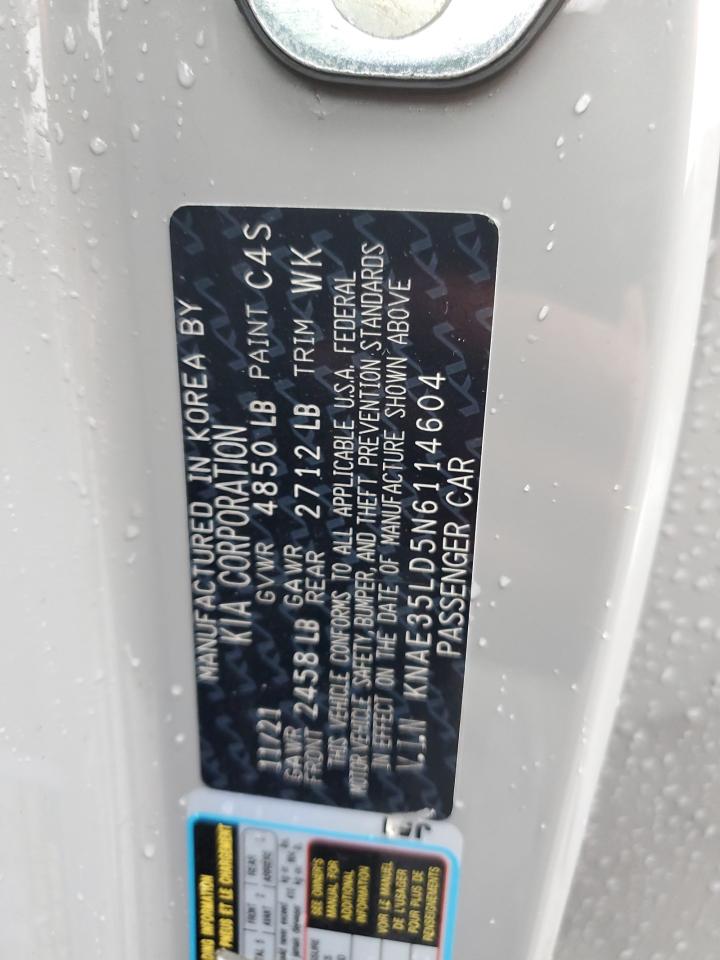 2022 Kia Stinger Gt Line VIN: KNAE35LD5N6114604 Lot: 93757555