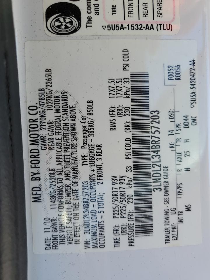 2011 Lincoln Mkz Hybrid VIN: 3LNDL2L34BR757203 Lot: 92070545