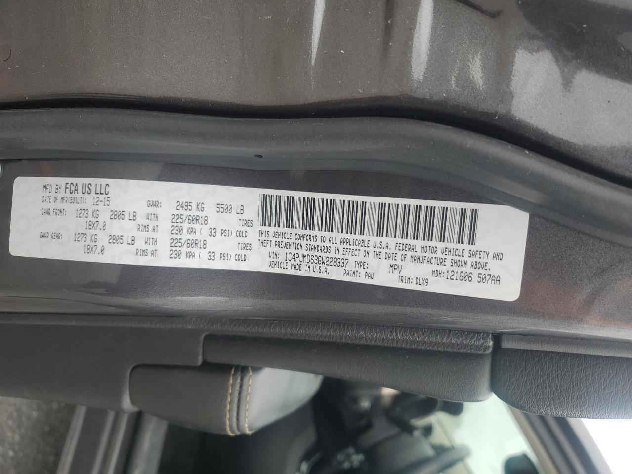 2016 Jeep Cherokee Limited VIN: 1C4PJMDS3GW228337 Lot: 92604515