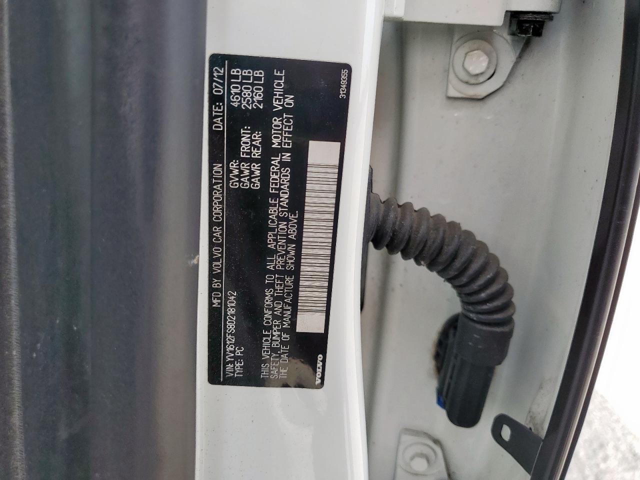 2013 Volvo S60 T5 VIN: YV1612FS8D2181042 Lot: 92759785