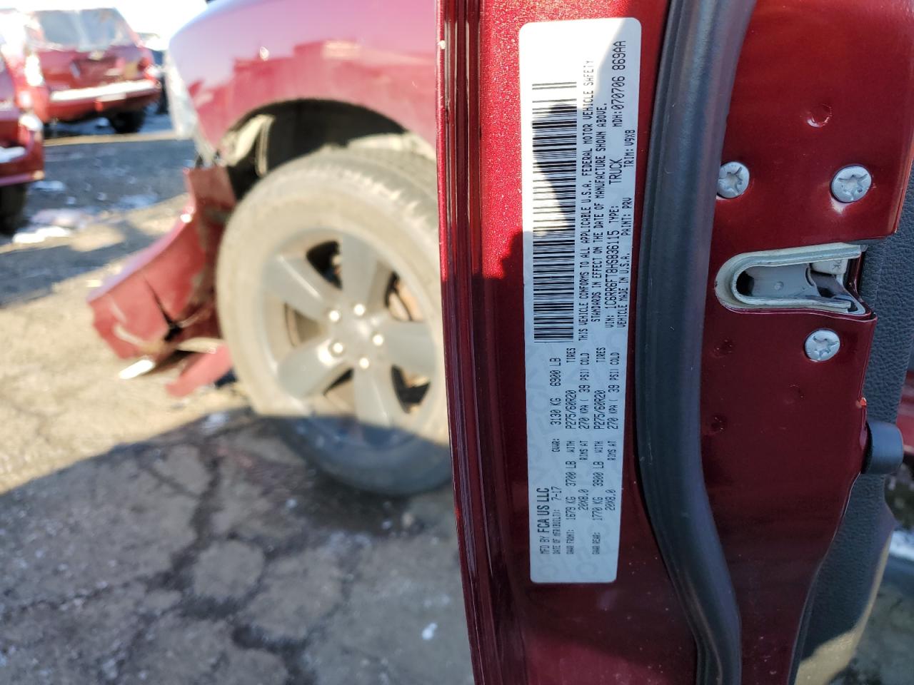 2017 Ram 1500 St VIN: 1C6RR6FT8HS836115 Lot: 91814965