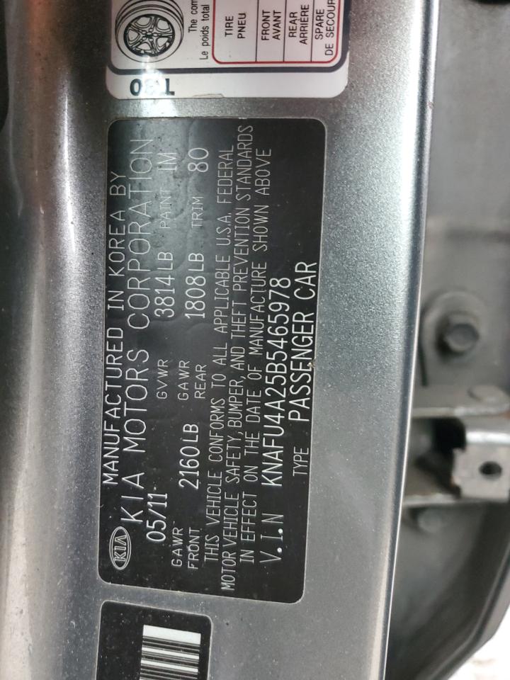 2011 Kia Forte Ex VIN: KNAFU4A25B5465978 Lot: 91432055